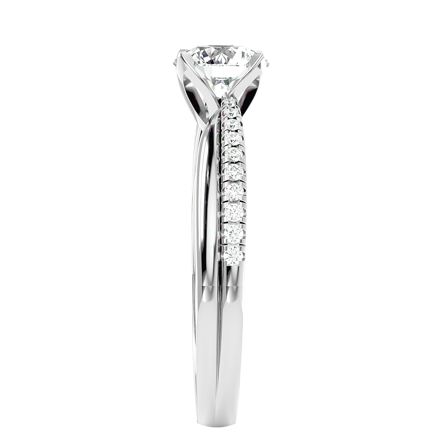 Solitaire Engagement Lab Diamond Ring 18 Karat white Gold Starry Night 65 Pointer Lab Diamond Ring Fiona Diamonds