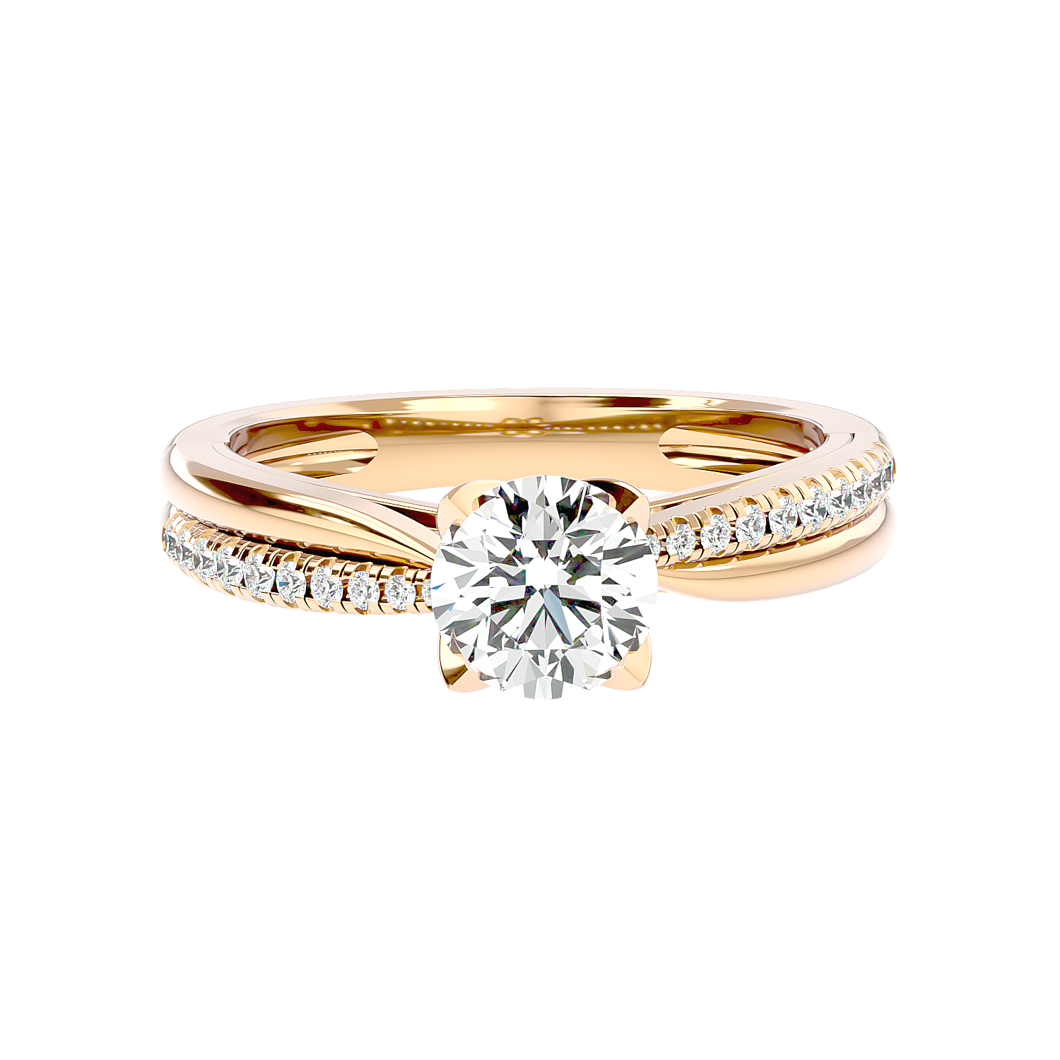 Solitaire Engagement Lab Diamond Ring 18 Karat Yellow Gold Starry Night 65 Pointer Lab Diamond Ring Fiona Diamonds