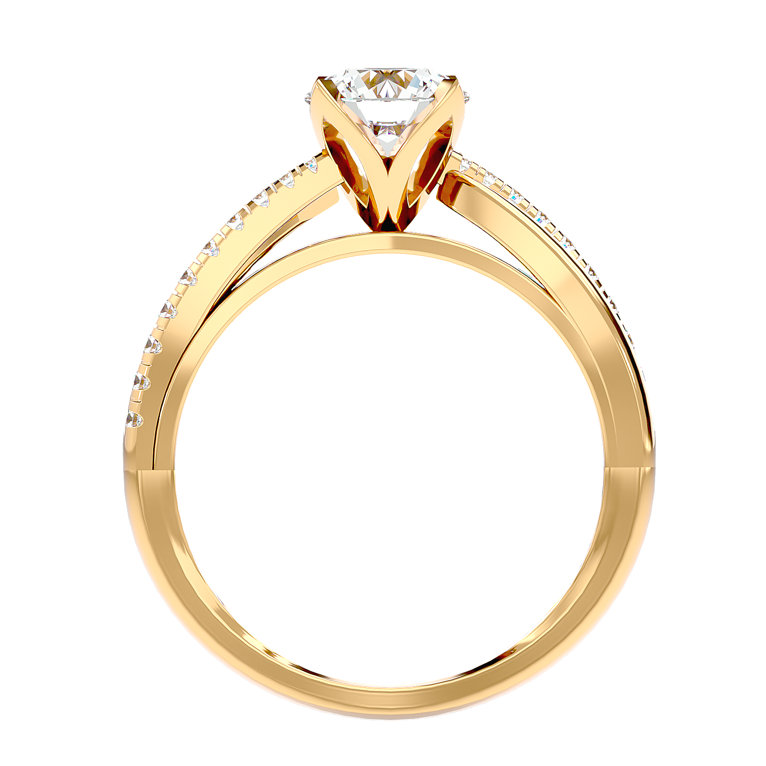 Solitaire Engagement Lab Diamond Ring 18 Karat Yellow Gold Starry Night 65 Pointer Lab Diamond Ring Fiona Diamonds