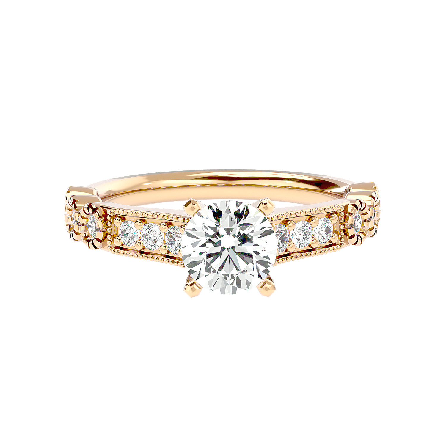 Solitaire Engagement Lab Diamond Ring 18 Karat Yellow Gold Ziam 55 Pointer Lab Diamond Ring Fiona Diamonds