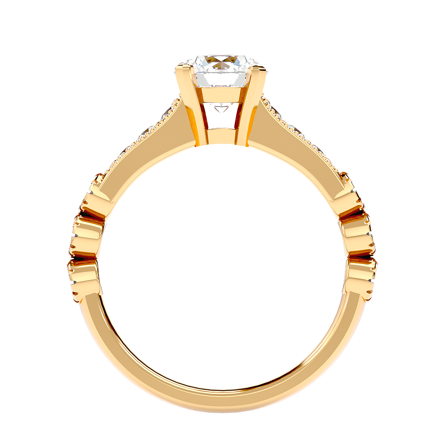 Solitaire Engagement Lab Diamond Ring 18 Karat Yellow Gold Ziam 55 Pointer Lab Diamond Ring Fiona Diamonds