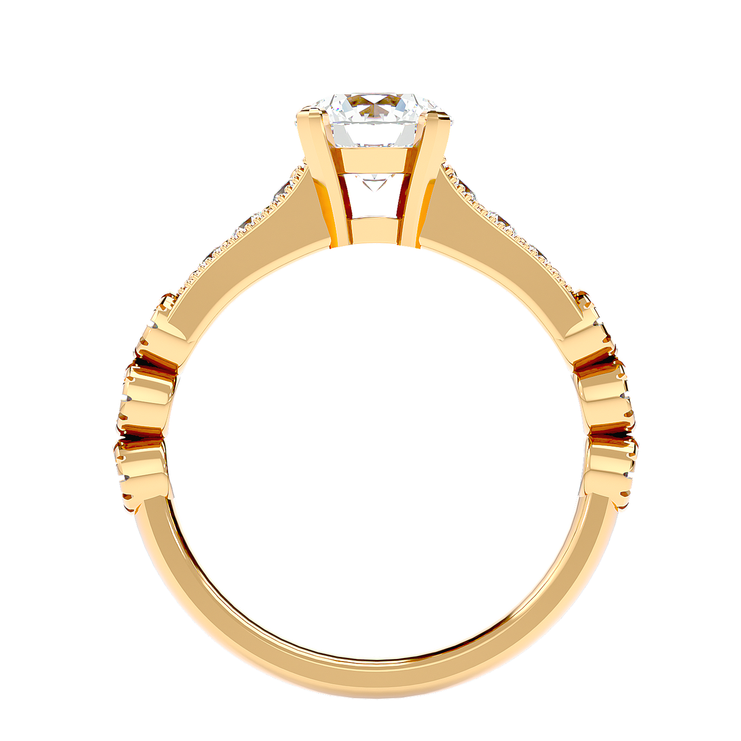 Solitaire Engagement Lab Diamond Ring 18 Karat Yellow Gold Ziam 55 Pointer Lab Diamond Ring Fiona Diamonds