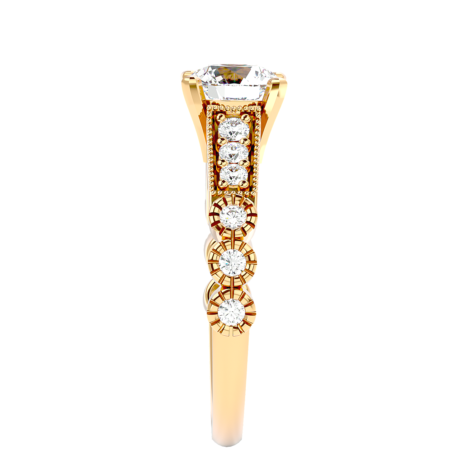 Solitaire Engagement Lab Diamond Ring 18 Karat Yellow Gold Ziam 55 Pointer Lab Diamond Ring Fiona Diamonds