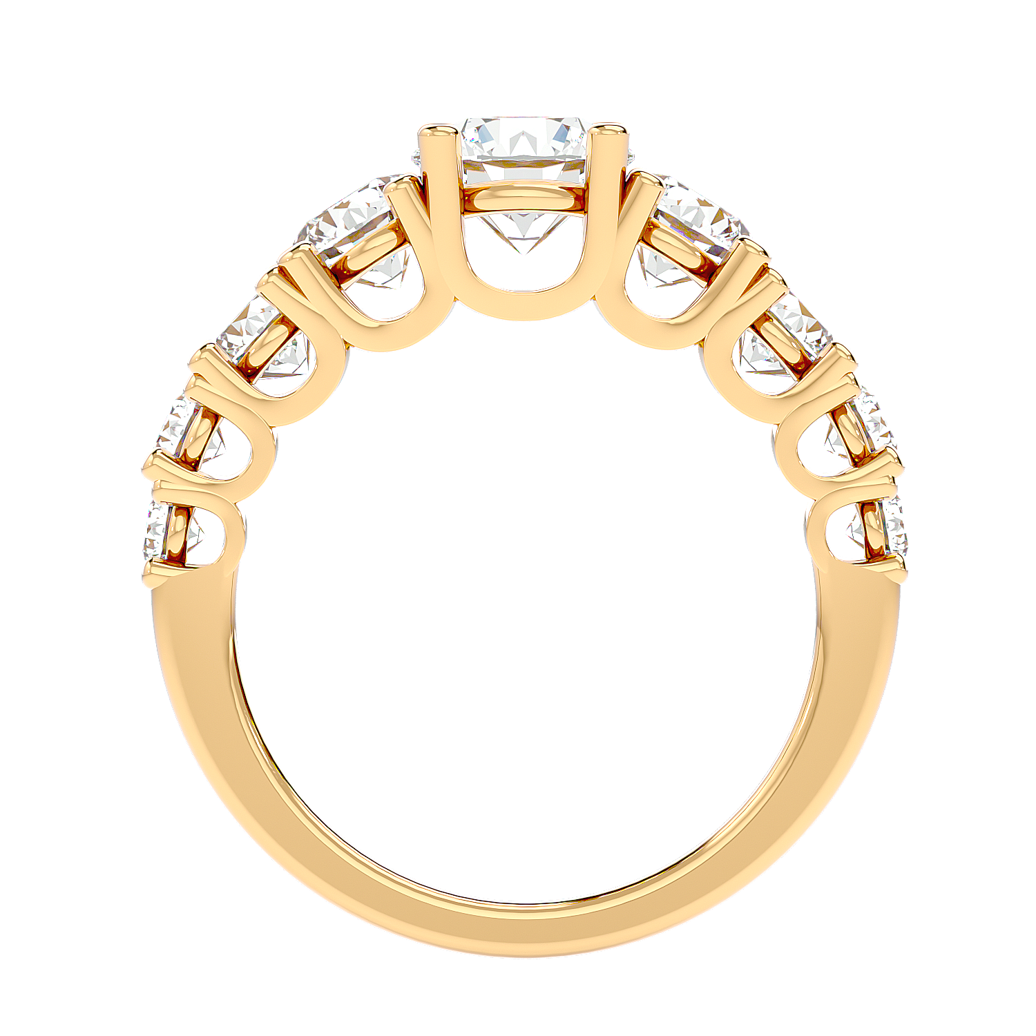 Solitaire Engagement Lab Diamond Ring 18 Karat Yellow Gold Kruna 69 Pointer Lab Diamond Ring Fiona Diamonds