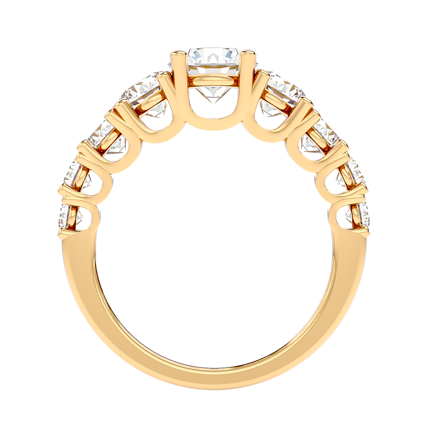 Load image into Gallery viewer, Solitaire Engagement Lab Diamond Ring 18 Karat Yellow Gold Kruna 69 Pointer Lab Diamond Ring Fiona Diamonds
