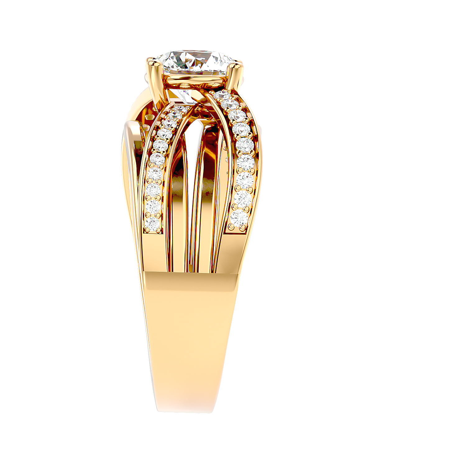 Solitaire Engagement Lab Diamond Ring 18 Karat Yellow Gold Cruzar 69 Pointer Lab Diamond Ring Fiona Diamonds