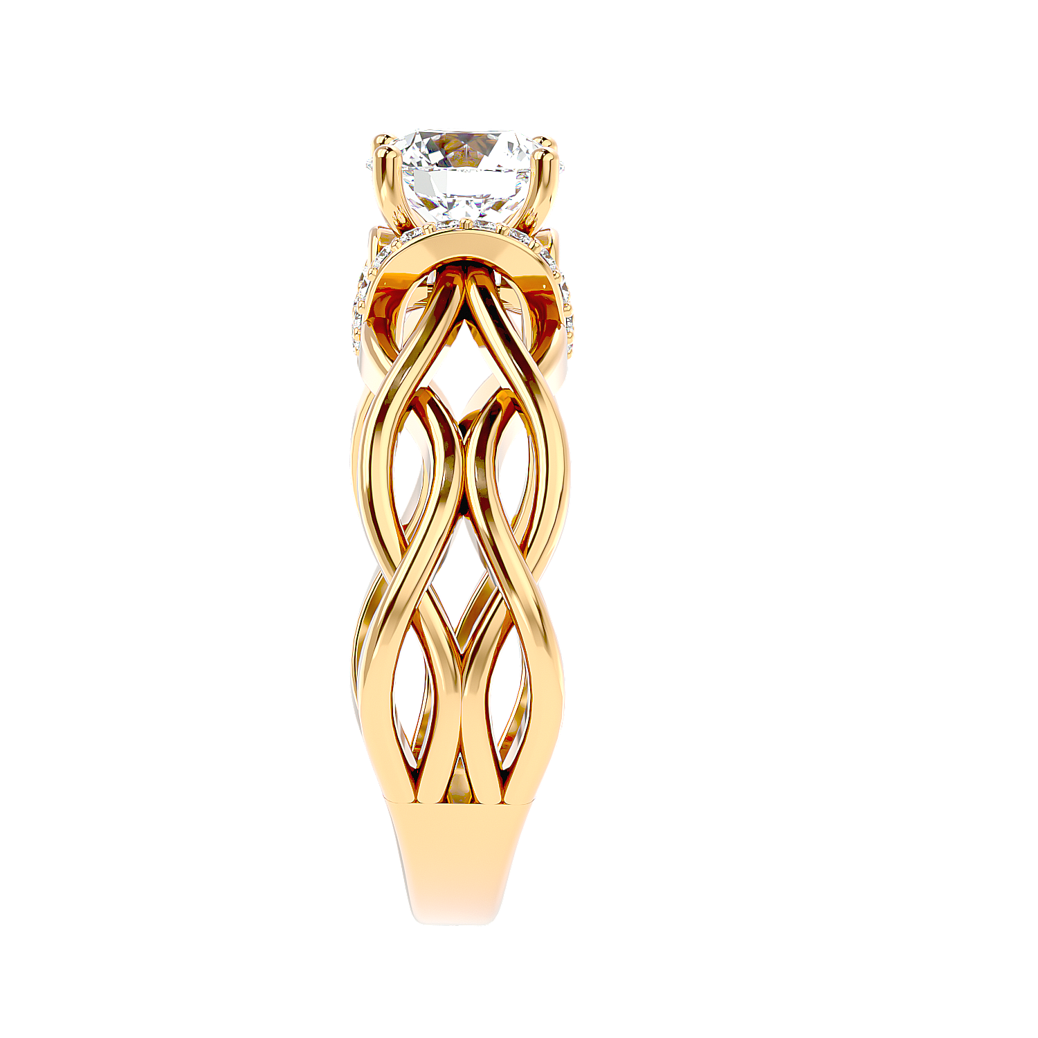 Solitaire Engagement Lab Diamond Ring 18 Karat Yellow Gold Mesha 69 Pointer Halo Lab Diamond Ring Fiona Diamonds