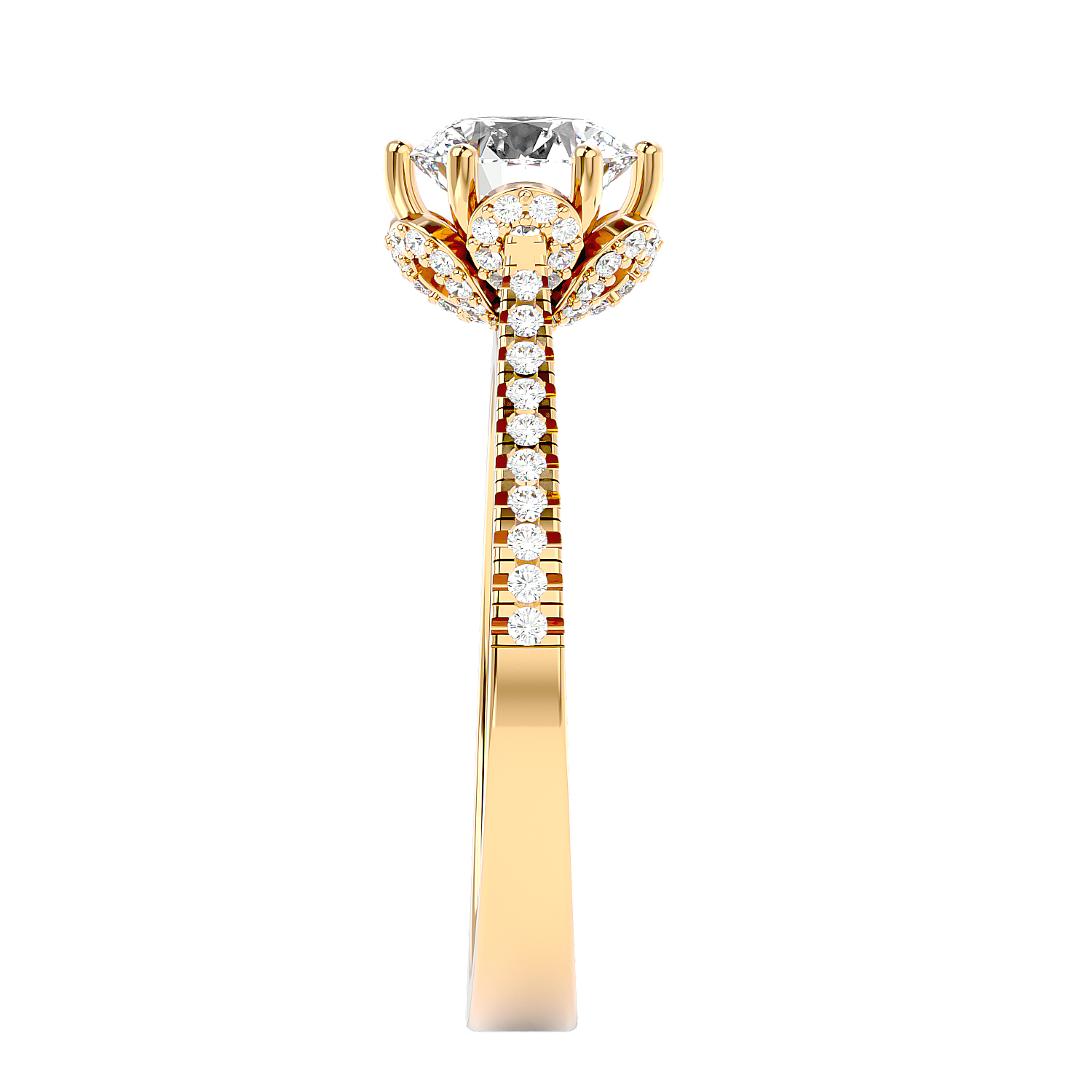 Solitaire Engagement Lab Diamond Ring 18 Karat Yellow Gold Kriza 69 pointer Lab Diamond Ring Fiona Diamonds