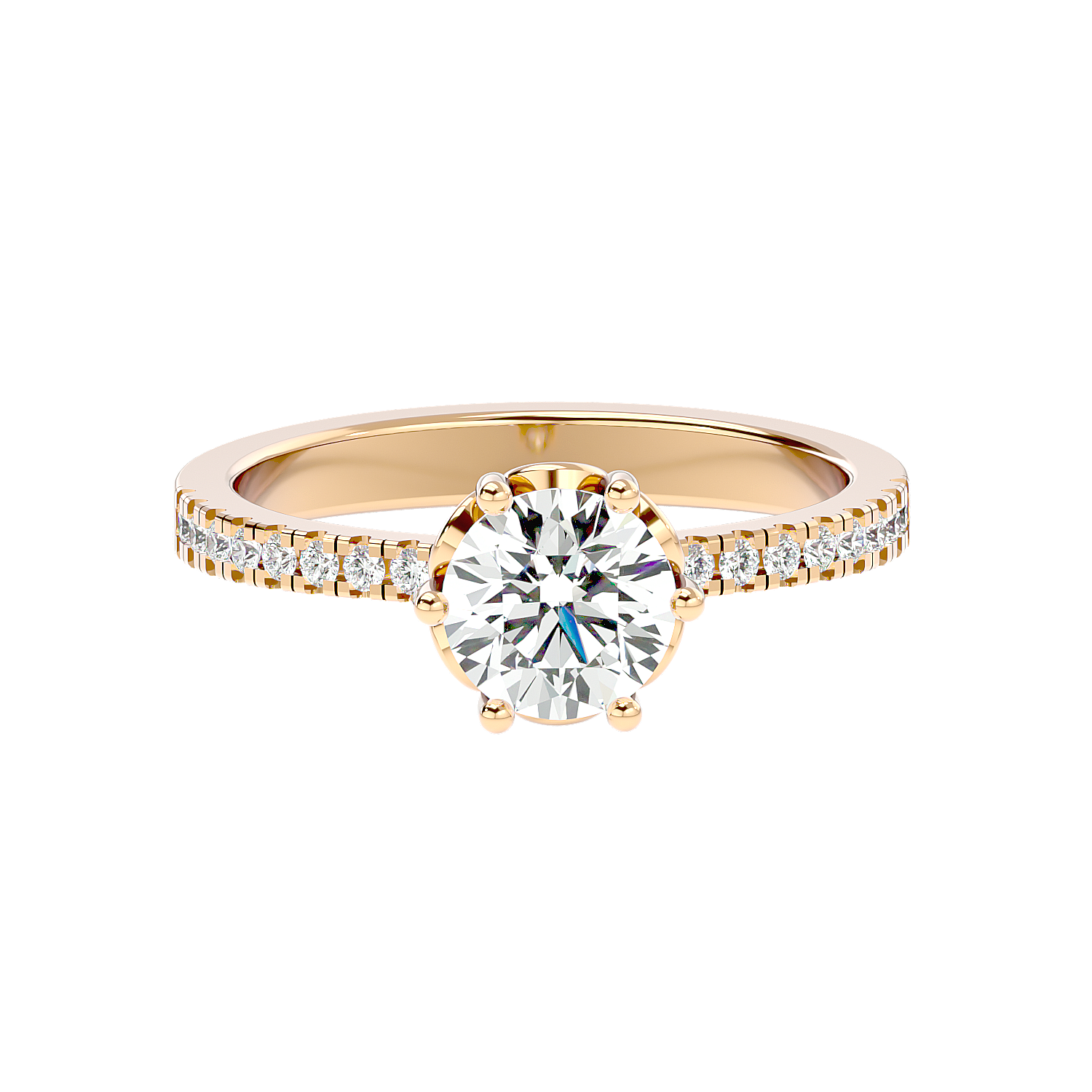 Solitaire Engagement Lab Diamond Ring 18 Karat Yellow Gold Classique 60 Pointer Lab Diamond Ring Fiona Diamonds