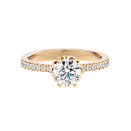 Load image into Gallery viewer, Solitaire Engagement Lab Diamond Ring 18 Karat Yellow Gold Classique 60 Pointer Lab Diamond Ring Fiona Diamonds
