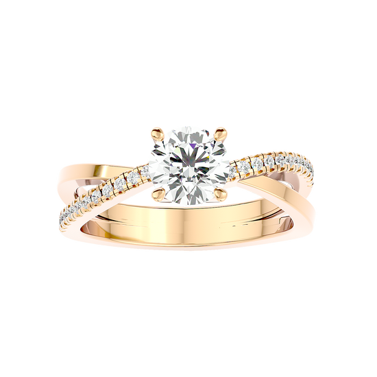 Load image into Gallery viewer, Solitaire Engagement Lab Diamond Ring 18 Karat Yellow Gold Petra 60 Pointer Lab Diamond Ring Fiona Diamonds
