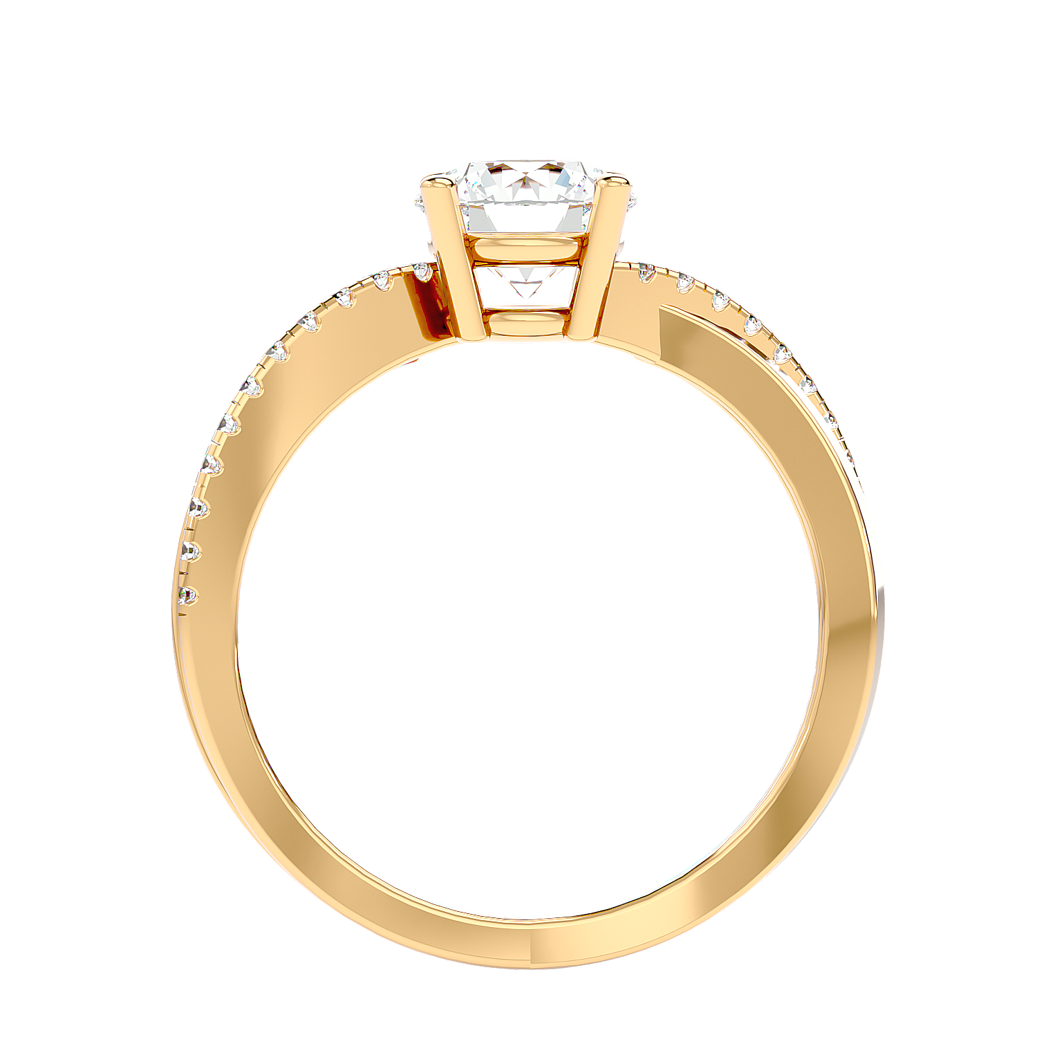 Solitaire Engagement Lab Diamond Ring 18 Karat Yellow Gold Petra 60 Pointer Lab Diamond Ring Fiona Diamonds