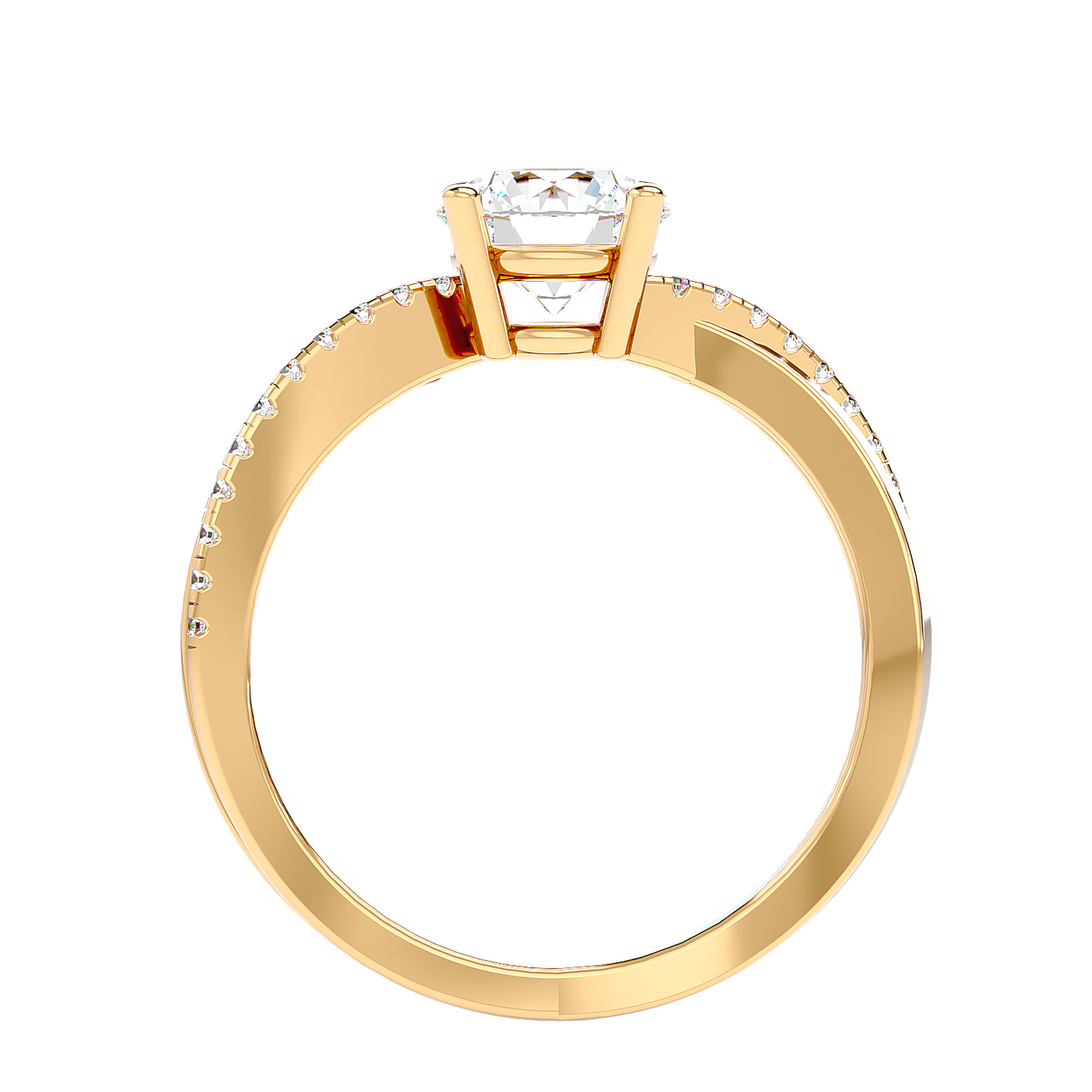 Load image into Gallery viewer, Solitaire Engagement Lab Diamond Ring 18 Karat Yellow Gold Petra 60 Pointer Lab Diamond Ring Fiona Diamonds
