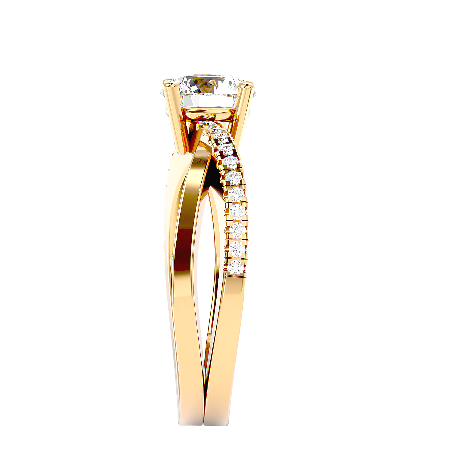 Solitaire Engagement Lab Diamond Ring 18 Karat Yellow Gold Petra 60 Pointer Lab Diamond Ring Fiona Diamonds