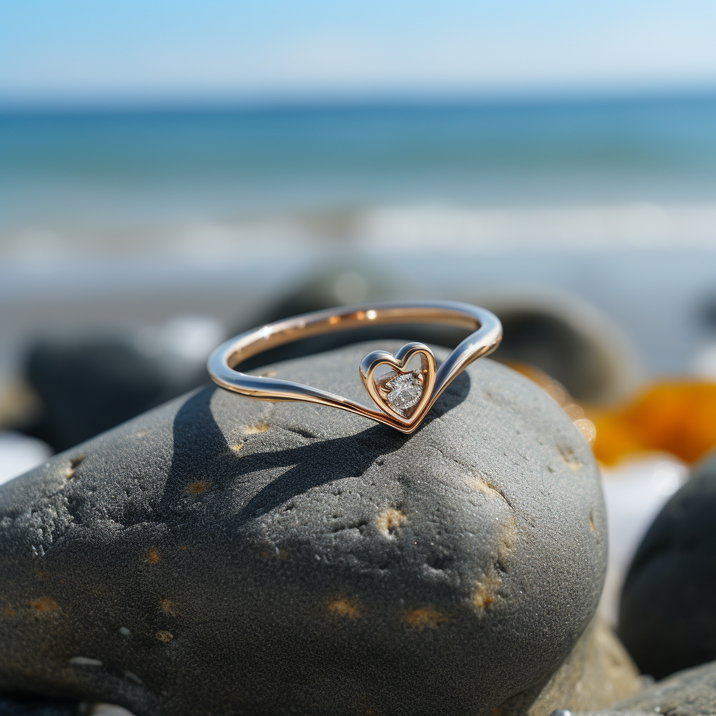 Heartfelt lab grown diamond ring sleek ring Fiona Diamonds
