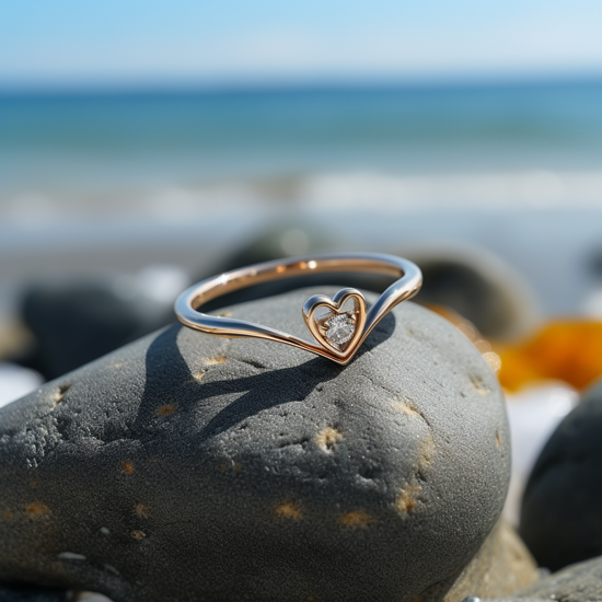Heartfelt lab grown diamond ring sleek ring Fiona Diamonds