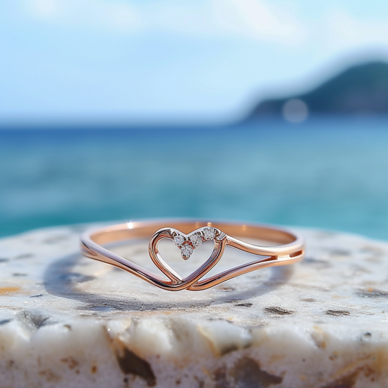 Sweetheart lab grown diamond ring very sleek and thin band design Fiona Diamonds 