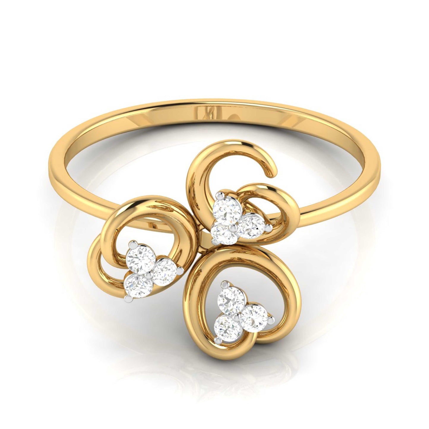 Clover lab grown diamond ring unique ring design Fiona Diamonds