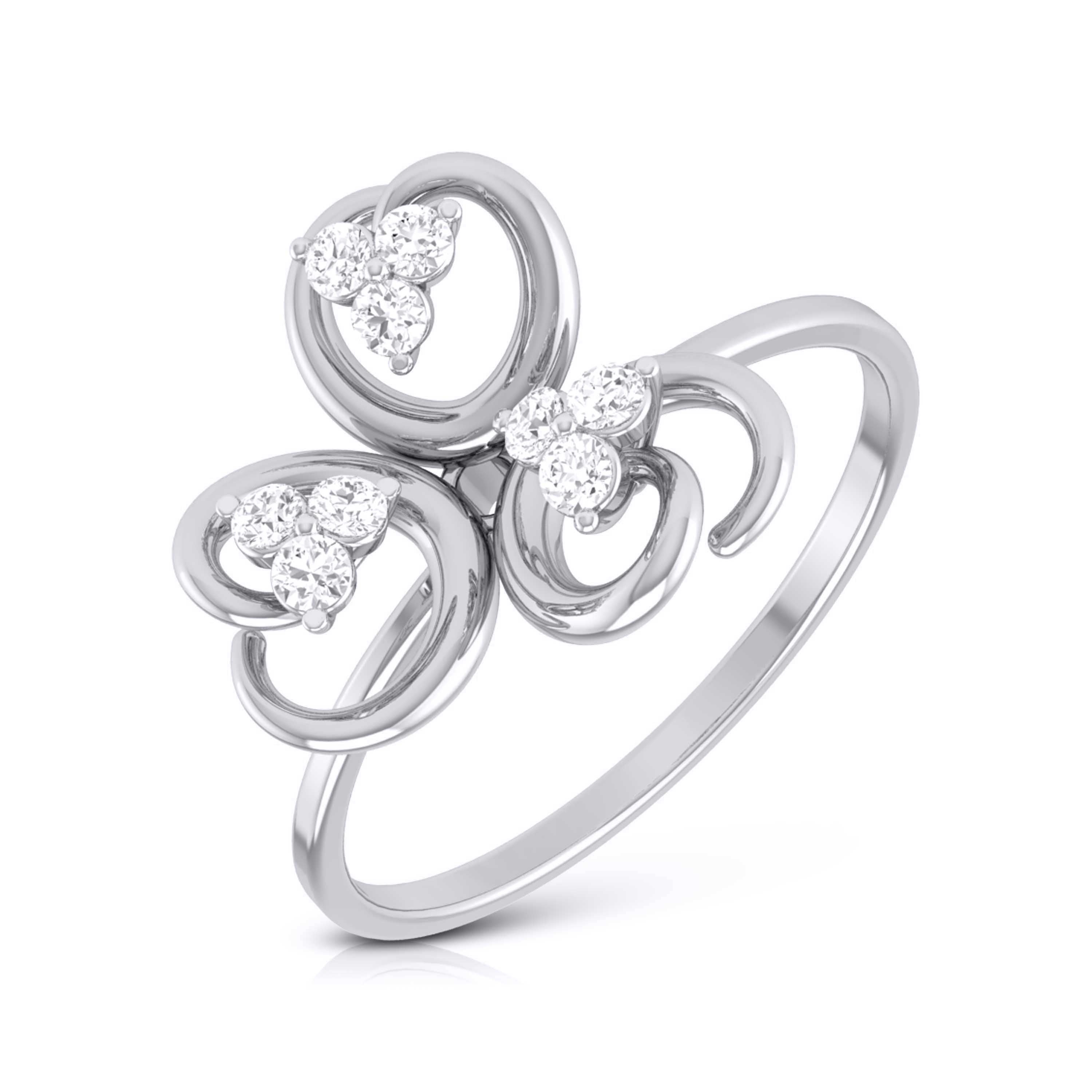 Clover lab grown diamond ring unique ring design Fiona Diamonds