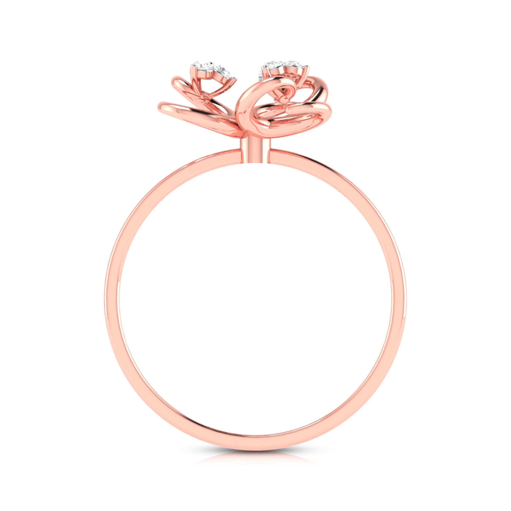 Clover lab grown diamond ring unique ring design Fiona Diamonds