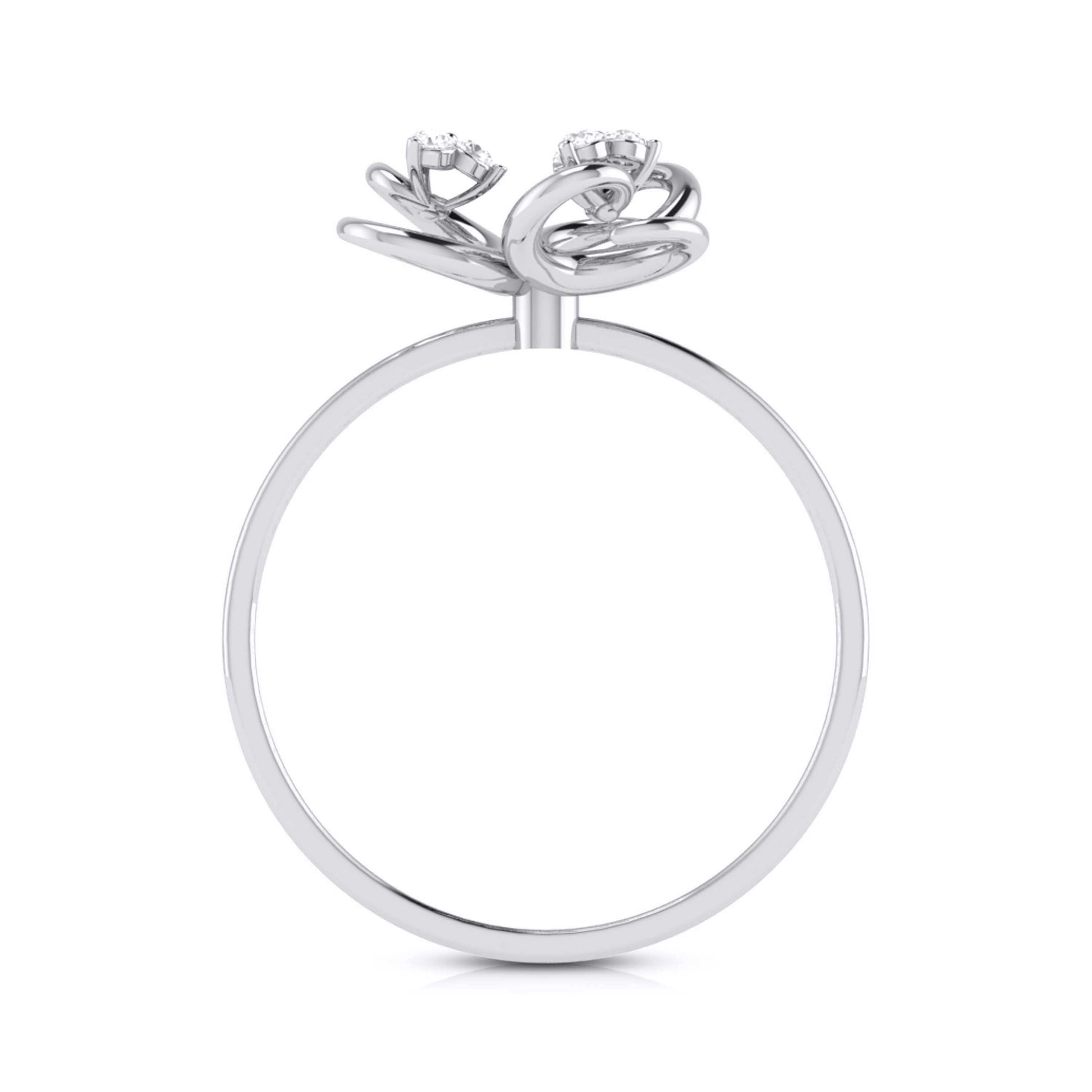 Clover lab grown diamond ring unique ring design Fiona Diamonds