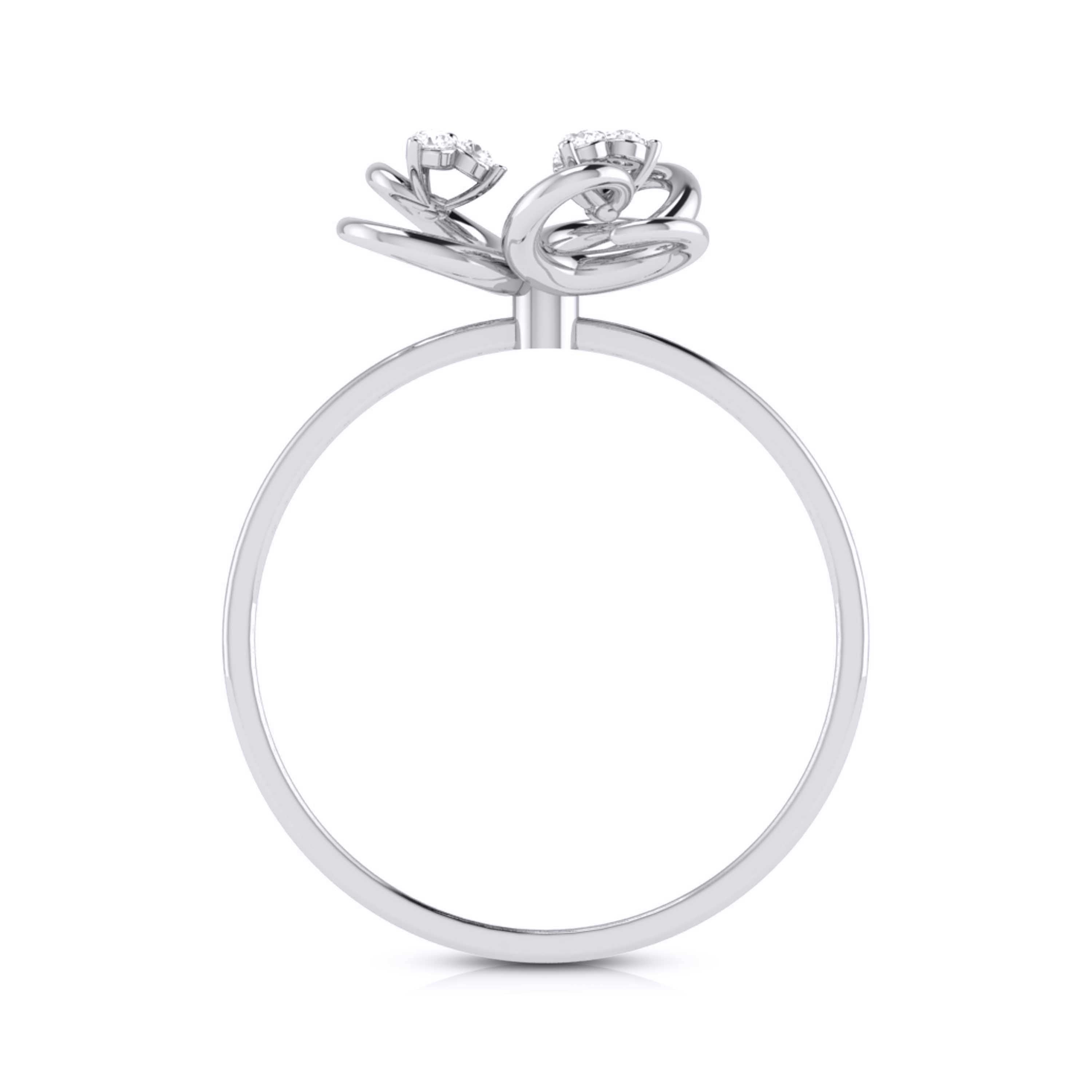 Clover lab grown diamond ring unique ring design Fiona Diamonds