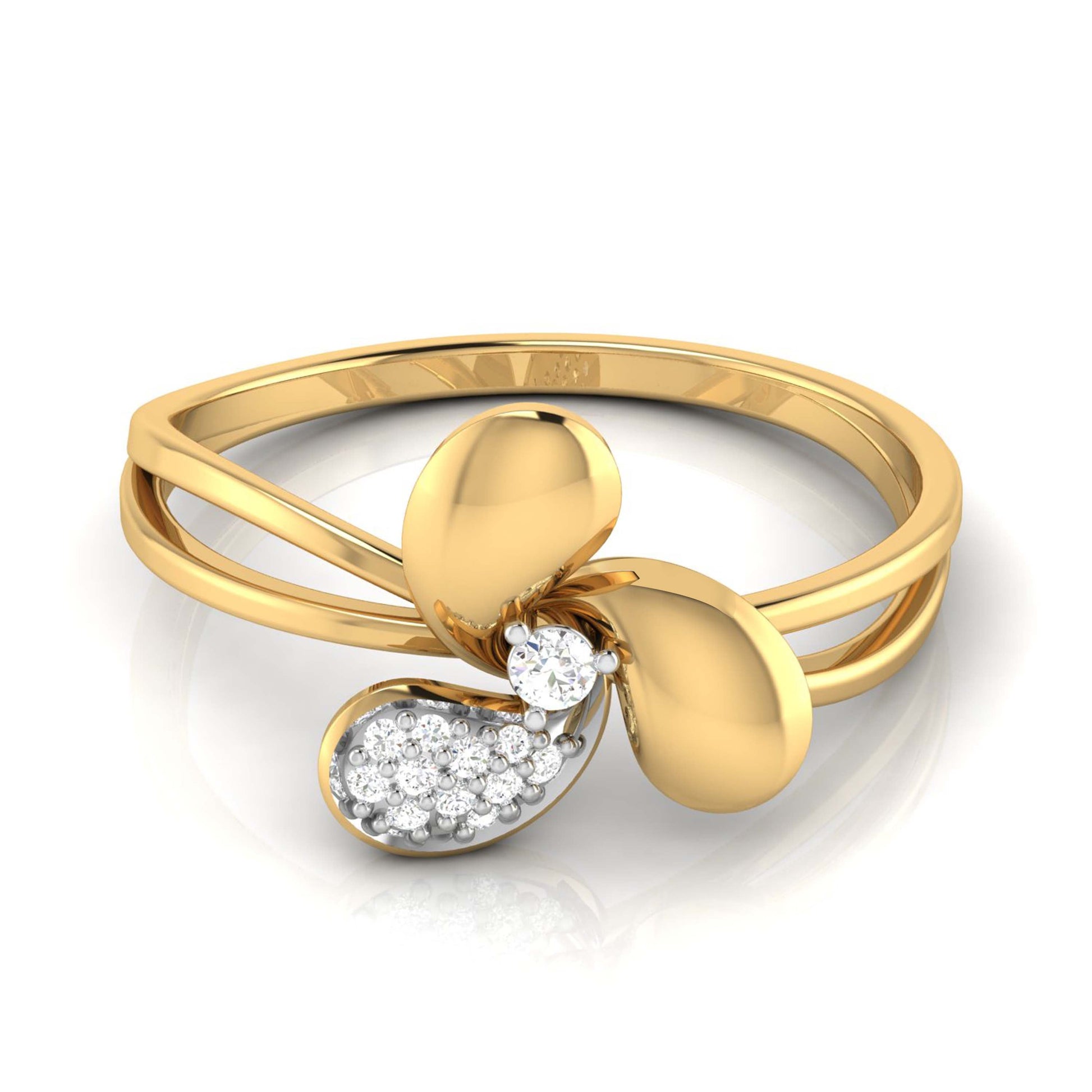 Threefold lab grown diamond ring simple round ring design Fiona Diamonds