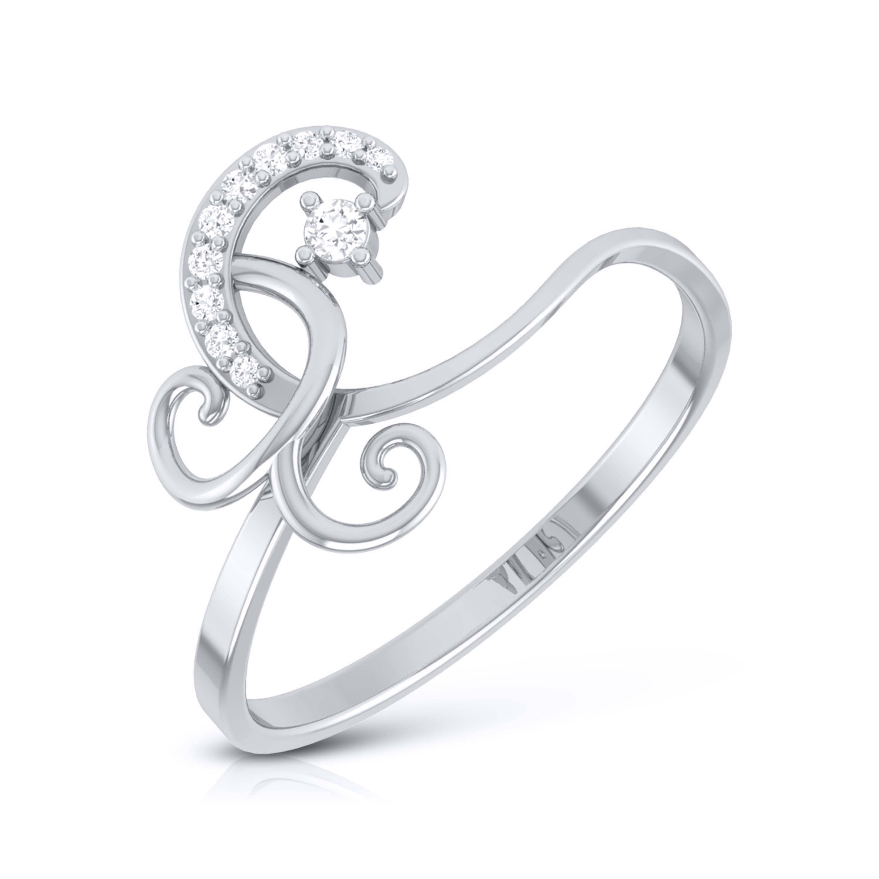 Swan lab grown diamond ring unique ring design Fiona Diamonds