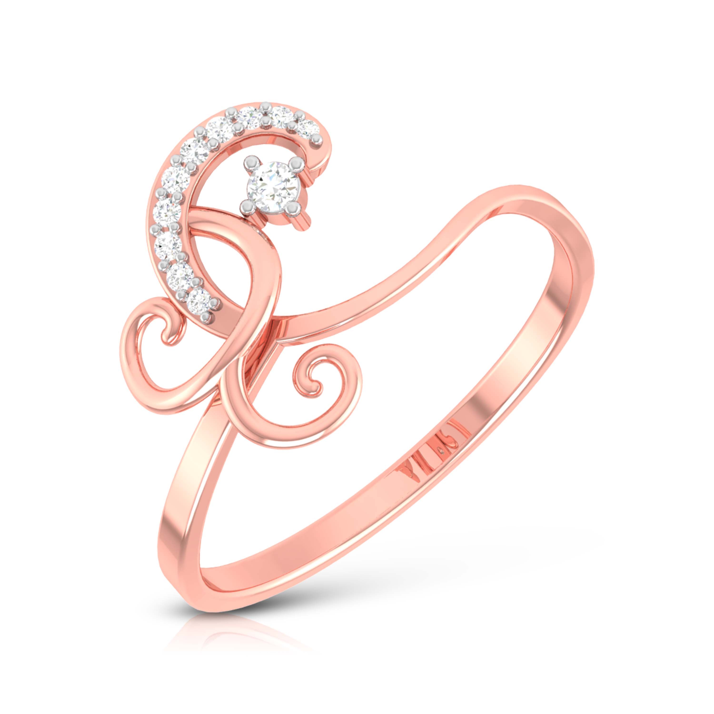 Swan lab grown diamond ring unique ring design Fiona Diamonds