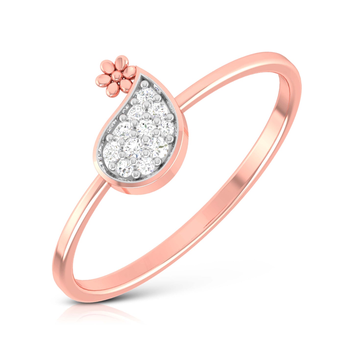 Droplet lab grown diamond ring trendy ring design Fiona Diamonds