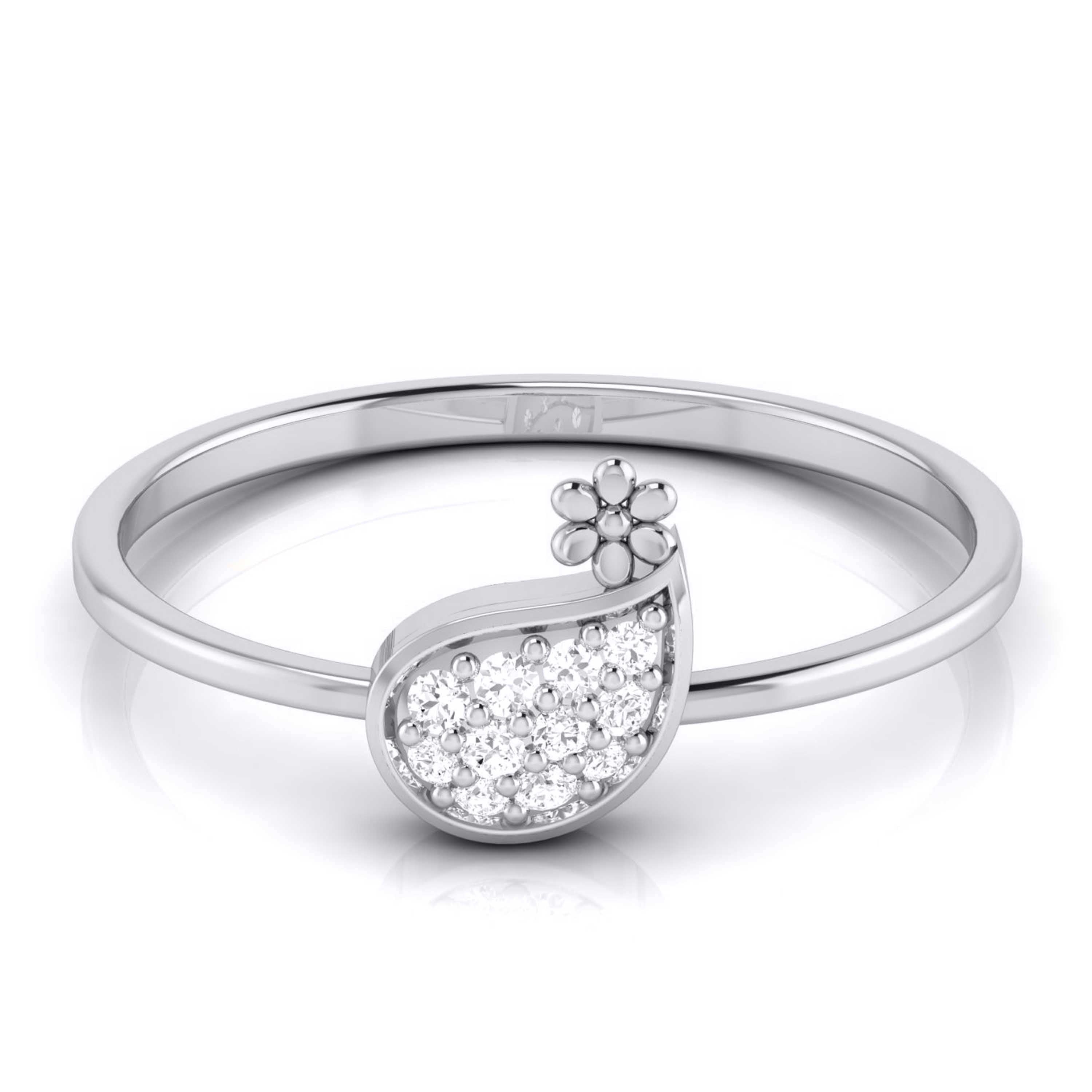 Droplet lab grown diamond ring trendy ring design Fiona Diamonds