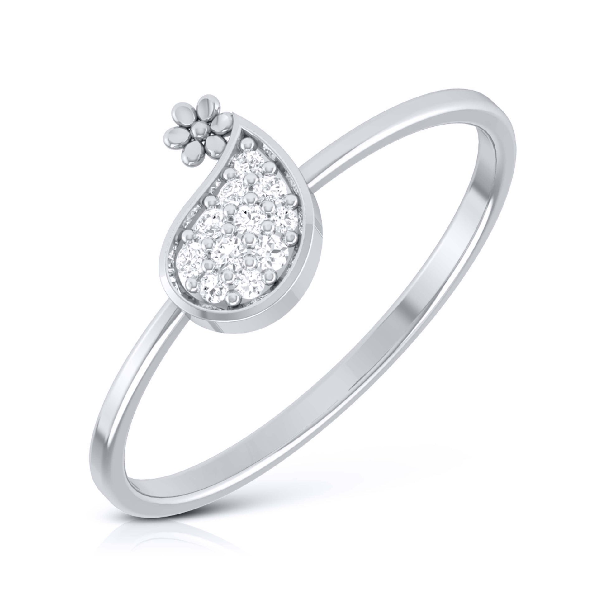 Droplet lab grown diamond ring trendy ring design Fiona Diamonds