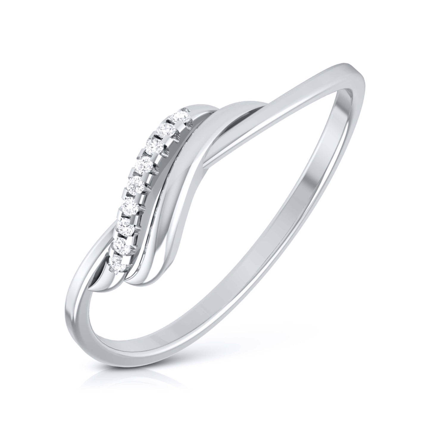 Waves lab grown diamond ring simple round ring design Fiona Diamonds