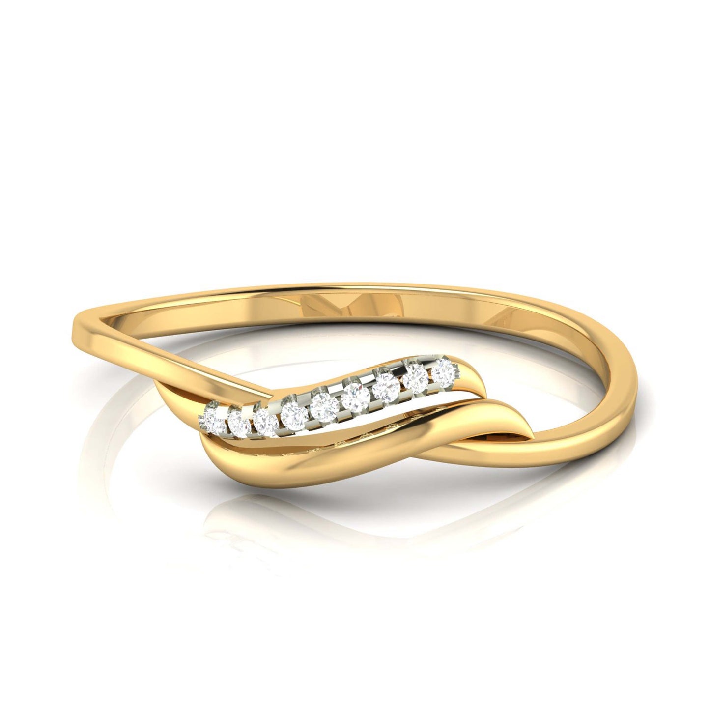 Waves lab grown diamond ring simple round ring design Fiona Diamonds