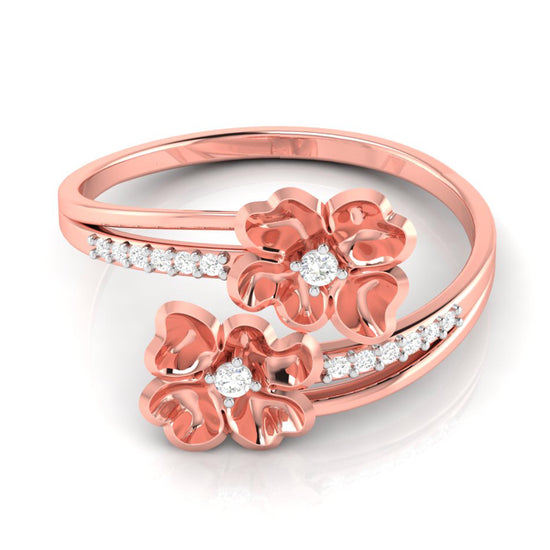 Flowery lab grown diamond ring trendy ring design Fiona Diamonds