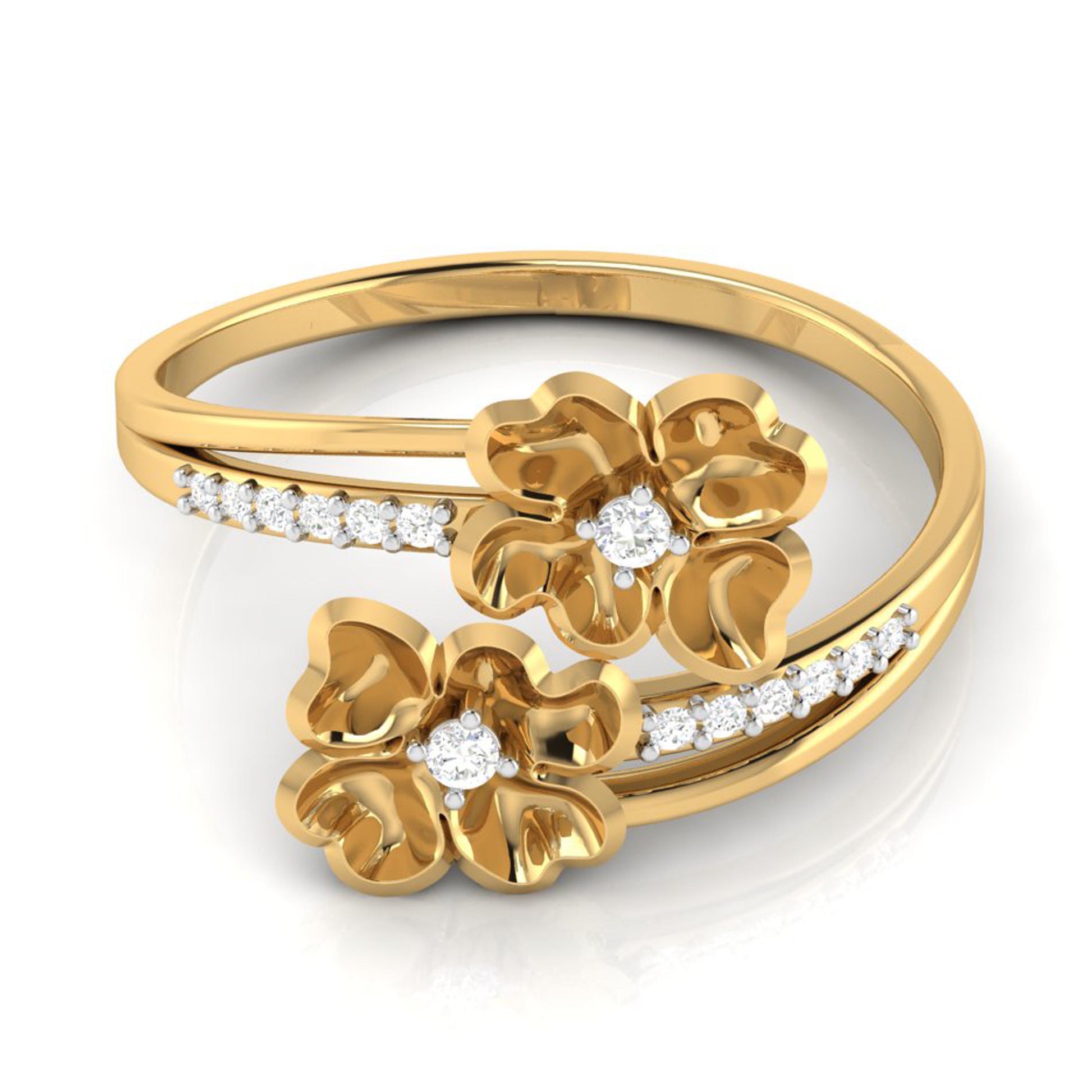 Flowery lab grown diamond ring trendy ring design Fiona Diamonds
