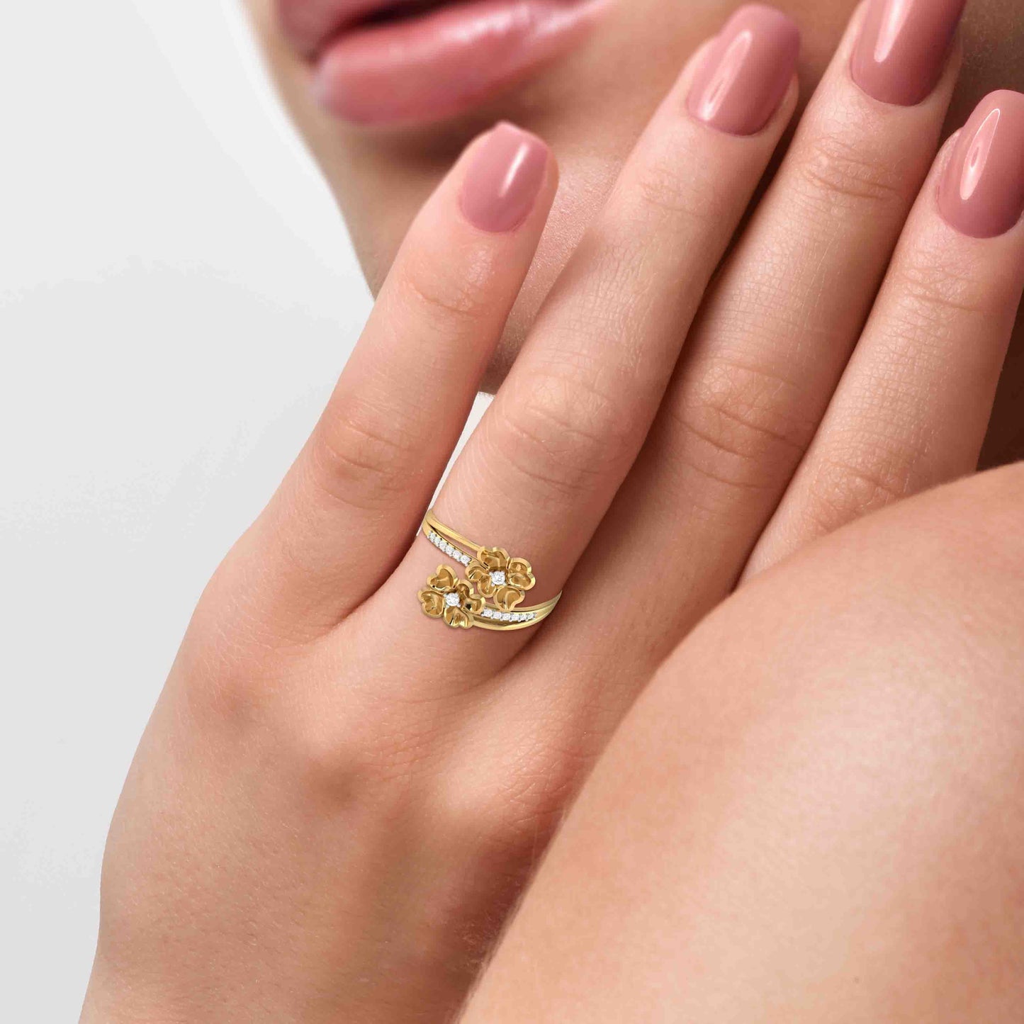 Flowery lab grown diamond ring trendy ring design Fiona Diamonds