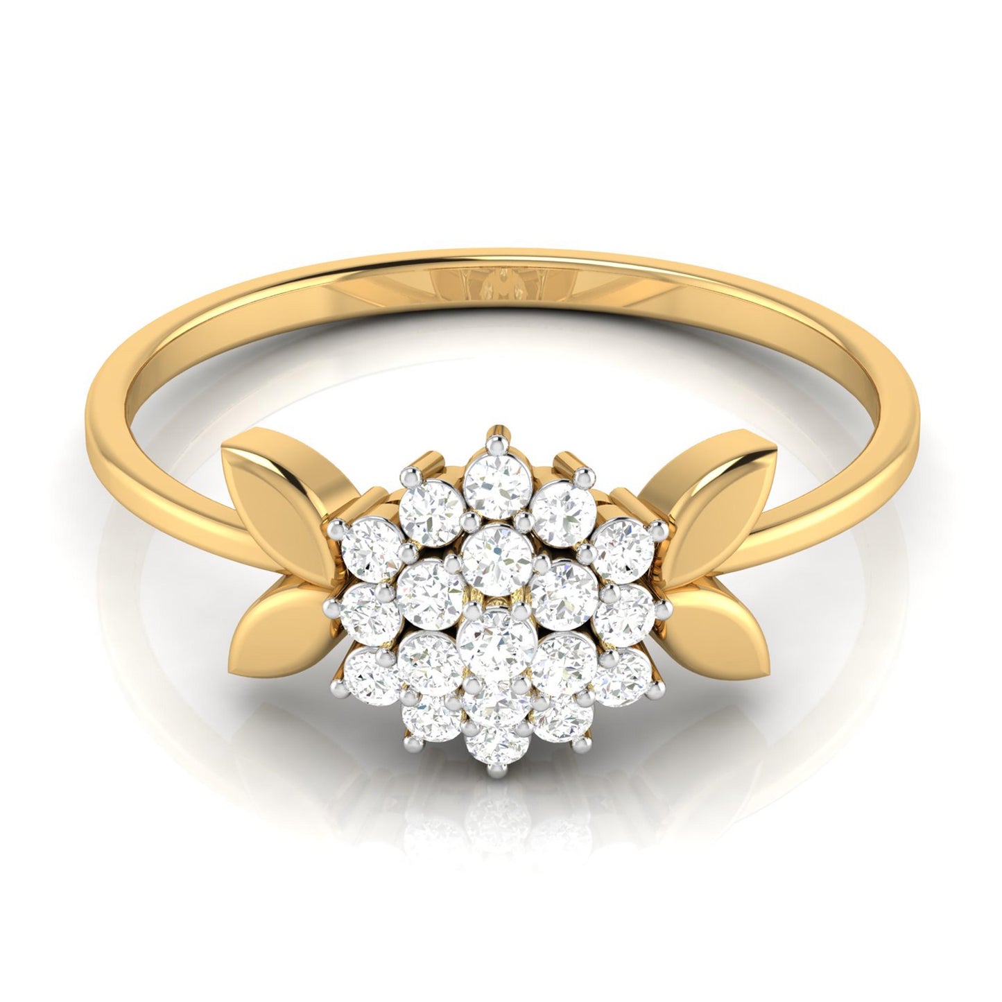 Valentina 1/4 ct tw. Heart Cluster Engagement Ring 14K Yellow Gold - My  Trio Rings