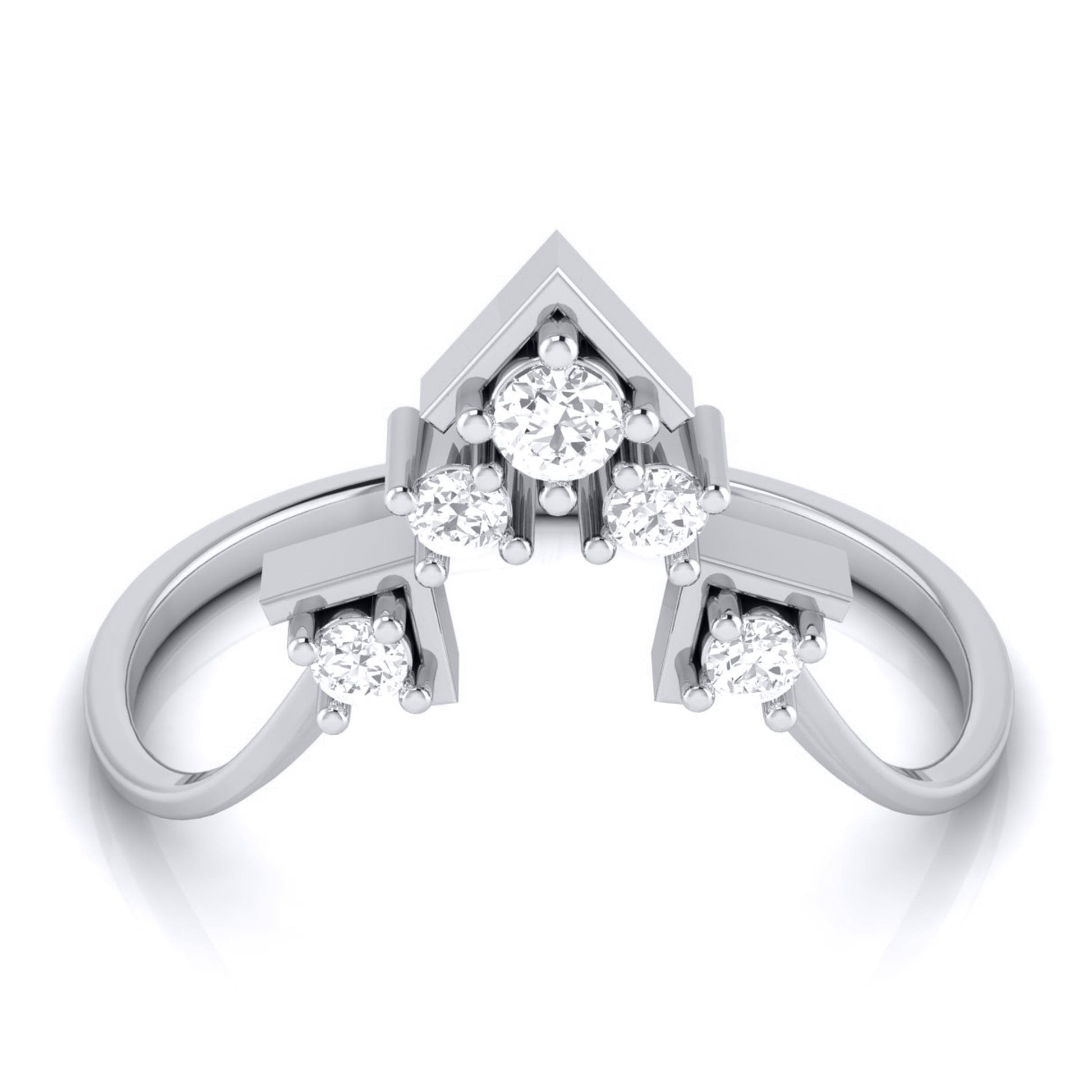Pyramid lab grown diamond ring sleek ring Fiona Diamonds