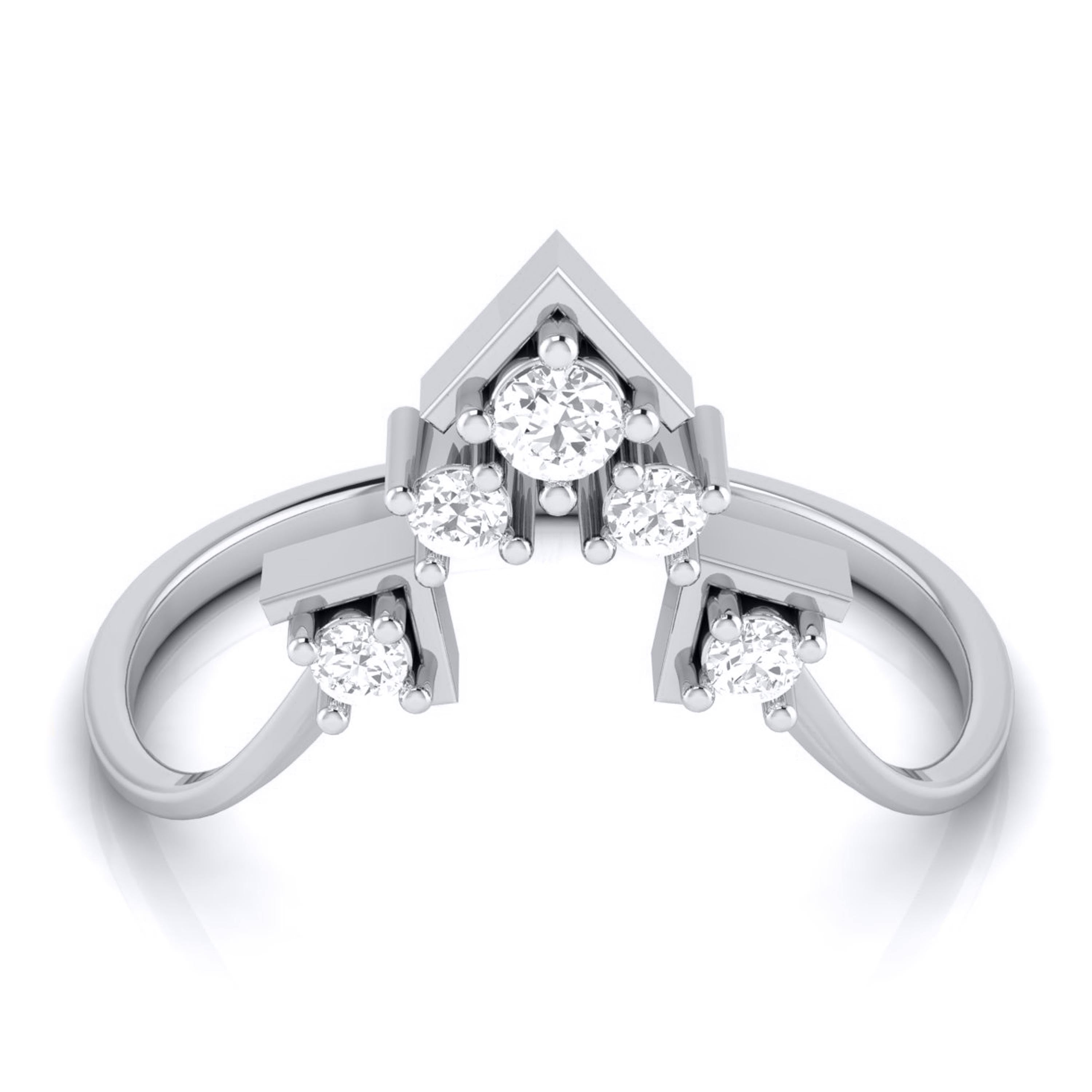 Pyramid lab grown diamond ring sleek ring Fiona Diamonds