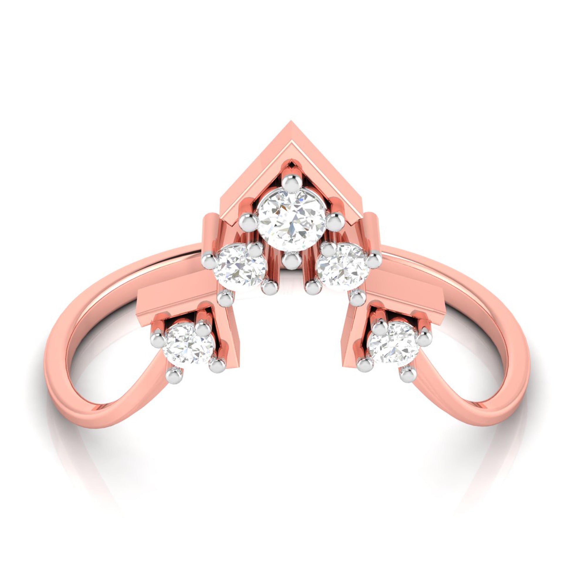 Pyramid lab grown diamond ring sleek ring Fiona Diamonds