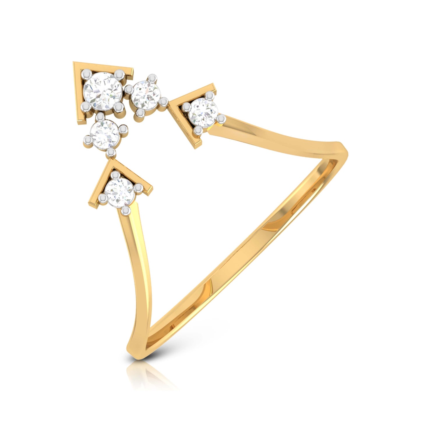 Load image into Gallery viewer, Pyramid lab grown diamond ring sleek ring Fiona Diamonds
