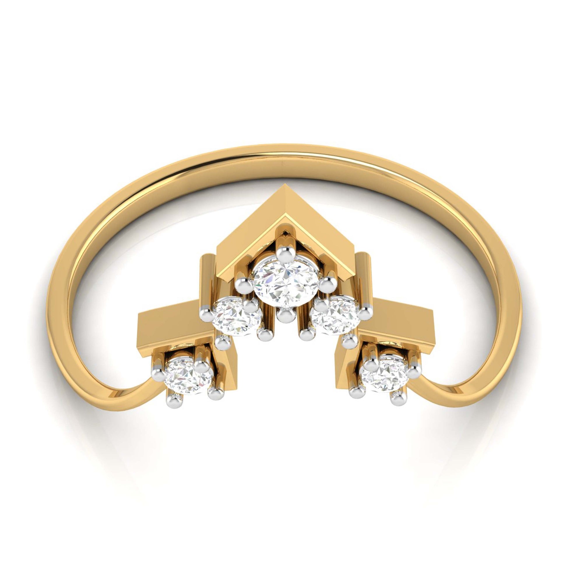 Pyramid lab grown diamond ring sleek ring Fiona Diamonds