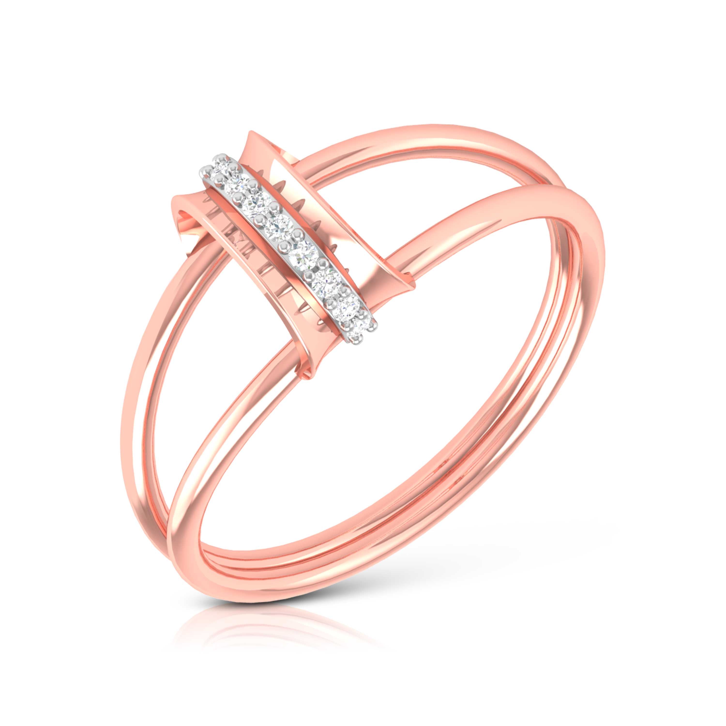 Linear lab grown diamond ring sleek ring Fiona Diamonds