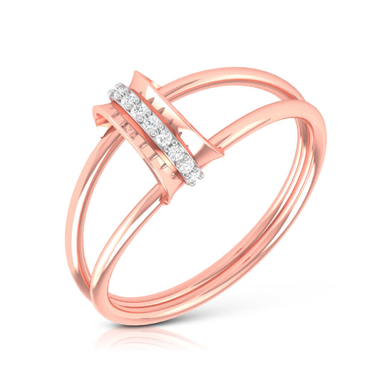 Linear lab grown diamond ring sleek ring Fiona Diamonds