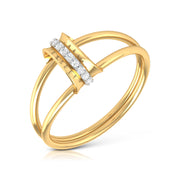 Linear lab grown diamond ring sleek ring Fiona Diamonds