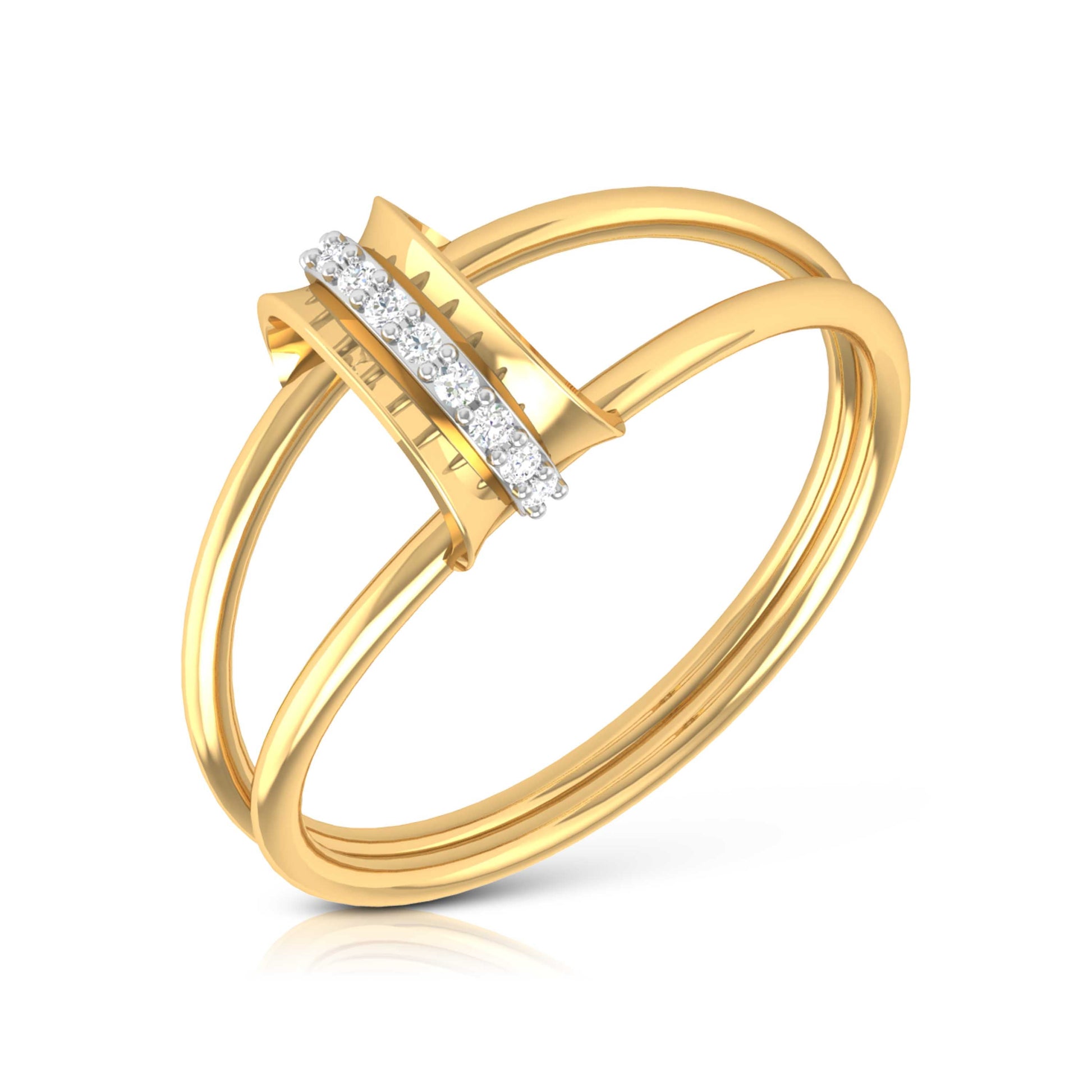 Linear lab grown diamond ring sleek ring Fiona Diamonds