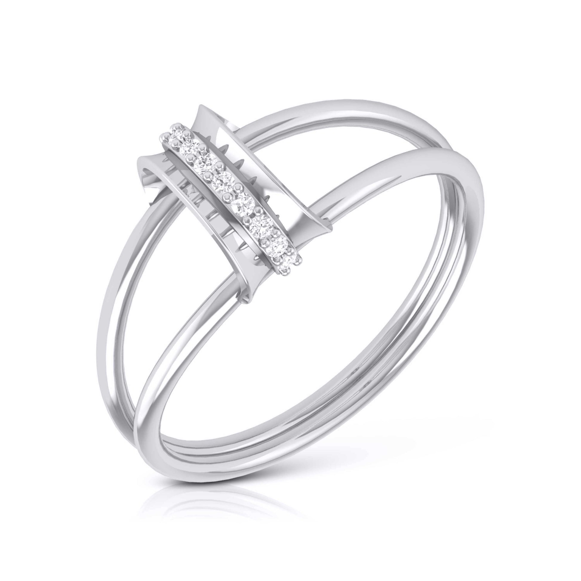 Linear lab grown diamond ring sleek ring Fiona Diamonds