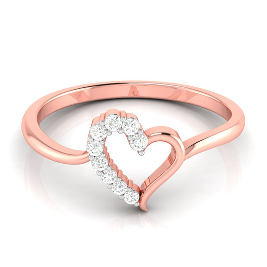 Round Women's Gold Heart Shaped Diamond Ring at Rs 52750 in Mumbai | ID:  2852778135091