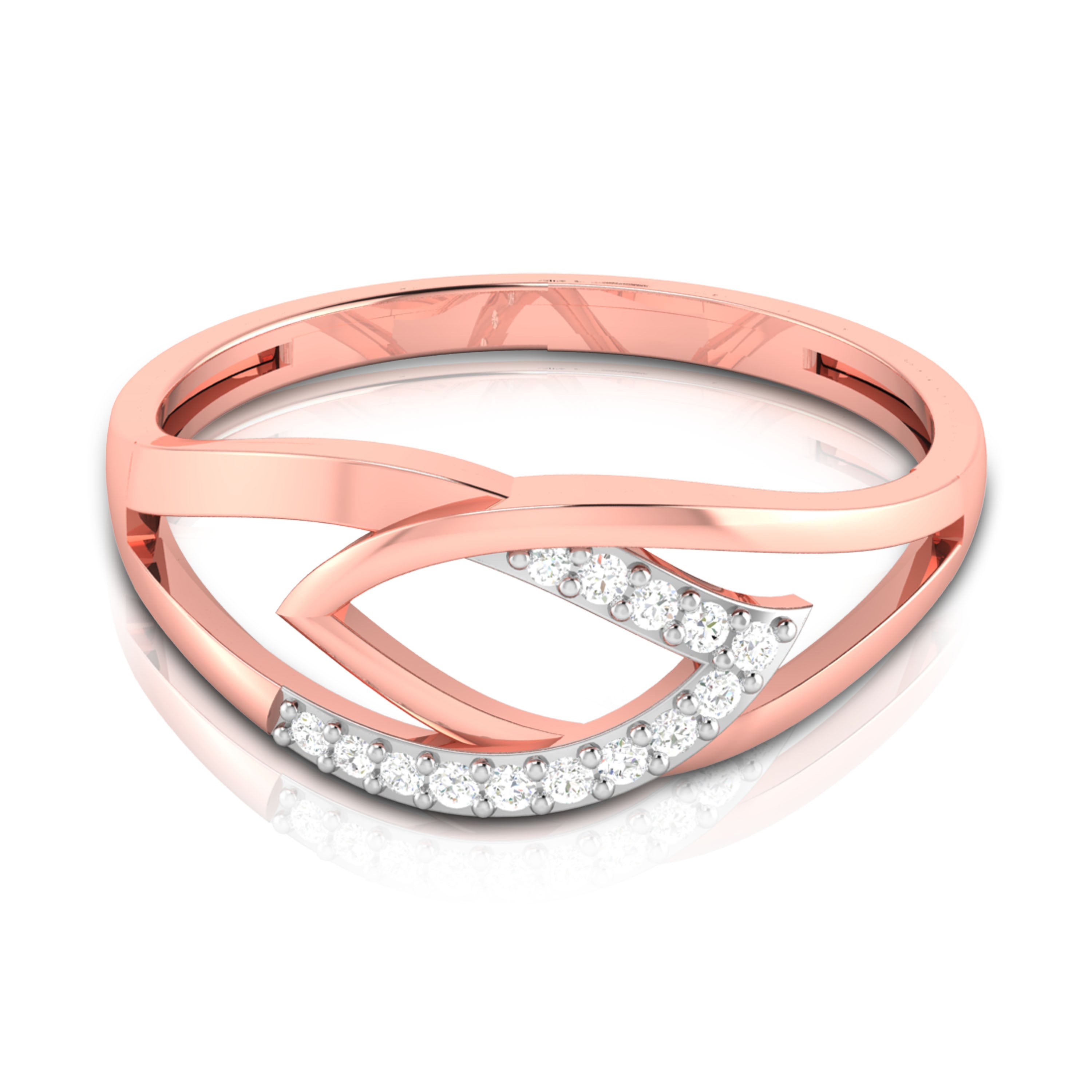 Convolute lab grown diamond ring unique ring design Fiona Diamonds